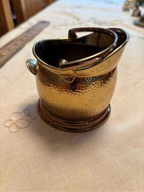 Vintage Brass & Bronze Mini Coal Ash SCUTTLE BUCKET - England